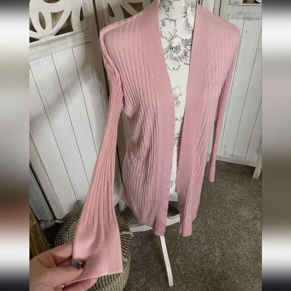 LOFT Lightweight Cardigan Women's Light Pink Open Front Long Sleeve XXSP - Picture 3 of 8